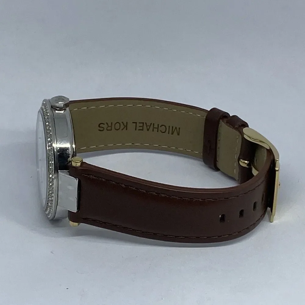 Michael Kors MK6194 Women's Brown Leather Analog Dial Quartz Genuine Watch KS553
